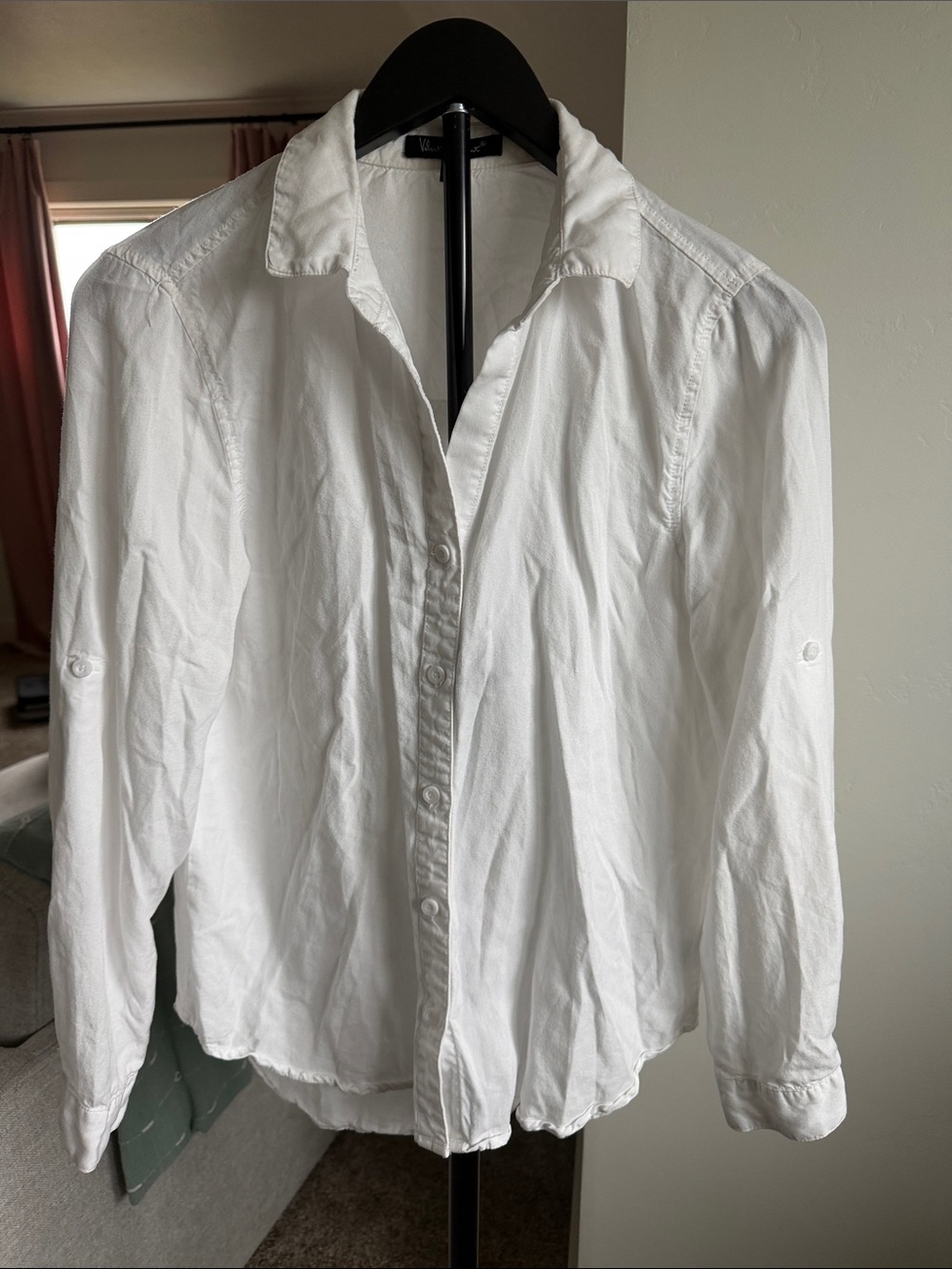 Velvet Heart White Button-Up Top